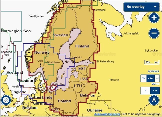 Электронные карты глубин Navionics EU644L (44XG) Балтийское море, Швеция, Финляндия