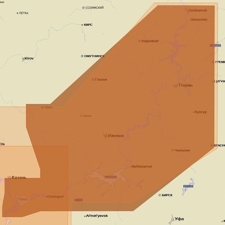 Карта C-MAP RS-216 реки Кама и Вятка